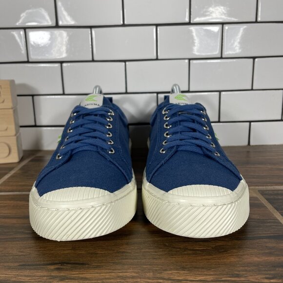 Cariuma OCA Low Womens Size 10.5 Shoes Marine Blue Canvas Casual Low Top Sneaker - Picture 3 of 14